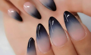 Black And Nude Ombre Nails