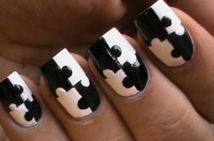 Black Nails And Puzzle Accent